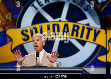 Vice presidente Joe Biden parla di Teamsters Convenzione europea Foto Stock