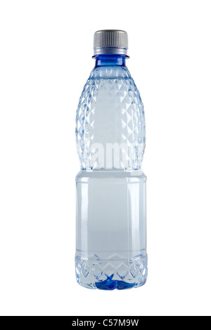 Bottiglietta di acqua isolati su sfondo bianco Foto Stock