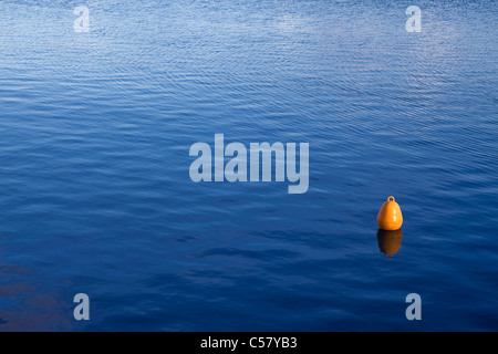 Una boa di colore giallo in mare Foto Stock