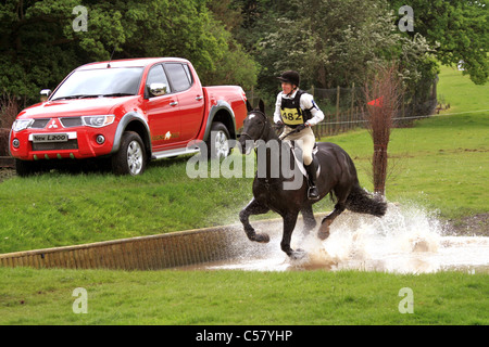 Cavallo e cavaliere a cavallo prove Arley Hall 2008 Foto Stock