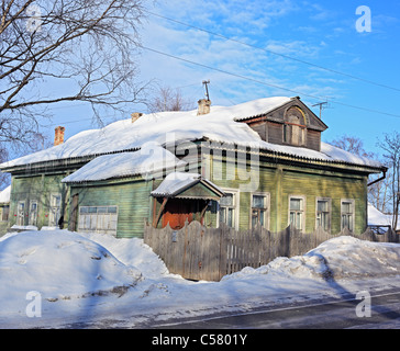 L'Europa, Europeo, Est Europa, Est Europa, Russia, russo, Architettura, costruzione, casa, Città, Vologda regione, inverno Foto Stock