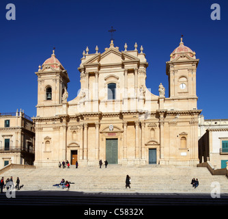 San Nicolo Cattedrale in Piazza del Municipio, Noto, Sicilia, Italia Foto Stock