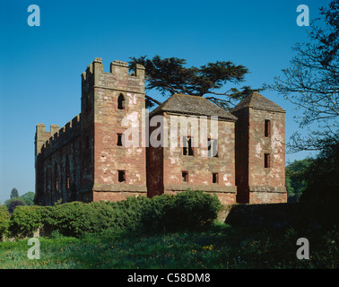 Acton Burnell Castello. Vista generale dall'Occidente. Foto Stock