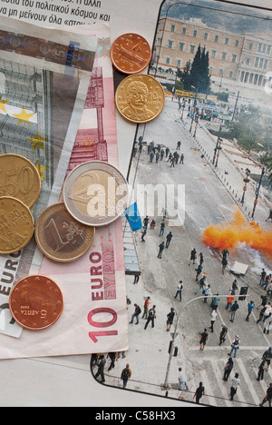 Grecia,proteste, finanziario, bailout,crisi, Foto Stock