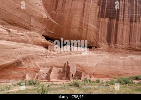 Casa bianca rovine, Rovine Anasazi, Sud Canyon Canyon De Chelly monumento nazionale, Arizona, Stati Uniti d'America, Stati Uniti, America, rocce Foto Stock