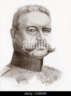 Paul von Hindenburg, 1847 - 1934. Il tedesco Maresciallo di Campo e il secondo Presidente della Germania. Foto Stock