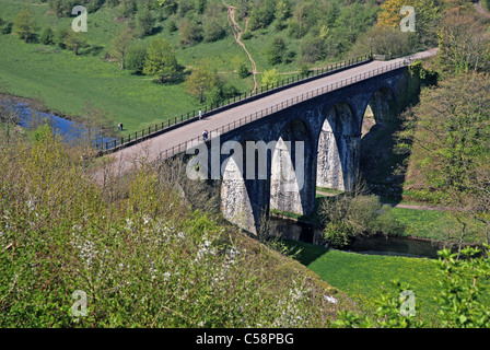 Vista la lapide viadotto sulla Monsal coda da 'Monsal testa' Foto Stock