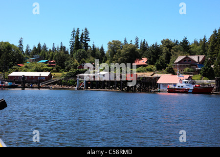Bamfield ubicazione dell oceano e marine science studi per abbassare l'isola di Vancouver. La guardia costiera della base navale. Località di pesca. Foto Stock