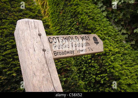 Cotswold modo segno in Broadway, Worcestershire Foto Stock