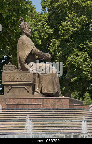 Statua di Amir Temur, Samarcanda, Uzbekistan Foto Stock