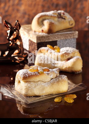 Mini natale stollen con mirtilli rossi Foto Stock