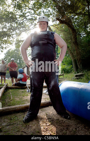 Fonte weightloss camp, Lago di Windermere, Lake District, UK. Foto Stock