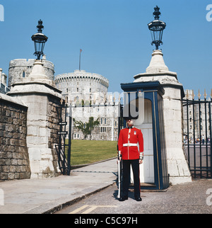 Il Castello di Windsor e protezione, Berkshire, Inghilterra, Gran Bretagna, GB, Regno Unito Foto Stock