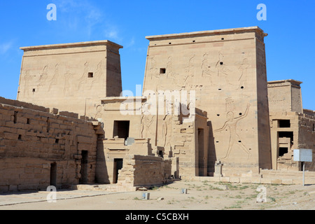 Tempio di Iside (IV secolo a.C.), isola di Philae, Aswan, Egitto Foto Stock