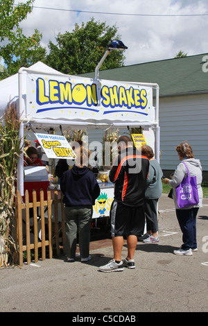 Limone scuote concessione. Canfield fiera. Mahoning County Fair. Canfield, Ohio, Stati Uniti d'America. Foto Stock