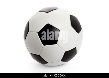 Pallone da calcio, calcio isolati su sfondo bianco Foto Stock