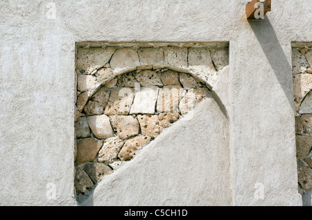 Sheikh Sayeed Al Maktoum, Al Shindagha, Dubai, Emirati Arabi Uniti - tradizionale costruzione di parete presentano. Foto Stock