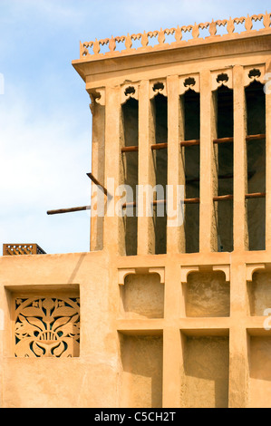 Sheikh Sayeed Al Maktoum, Al Shindagha, Dubai, Emirati Arabi Uniti - torri del vento (Barjeel) Foto Stock