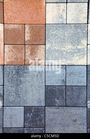 Suolo pietroso, diversi disegni, tipo di pietre. La copertura del pavimento, sfondo, Foto Stock