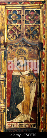Ludham Norfolk Rood schermo figura sul dado, Re Enrico sesto sesto re inglese pittura schermi dipinti England Regno Unito Foto Stock