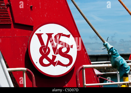 Il logo di W S Stevensons & Sons proprietari di uno dei più grandi produttori di pesce in Cornovaglia. Foto Stock