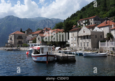 Città Perast e della Baia di Kotor, Montenegro, Crna Gora Foto Stock