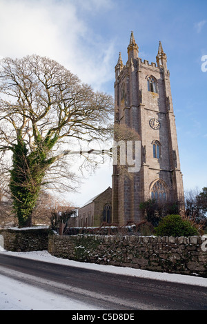 Chiesa di San Pancras (la 'Cattedrale del Moro'), Widecombe-in-the-Moor, Dartmoor, Devon, Inghilterra, REGNO UNITO Foto Stock