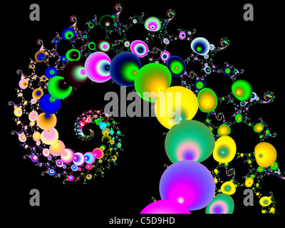 Frattale a spirale generata usando il ChaosPro programma calcolata Foto Stock