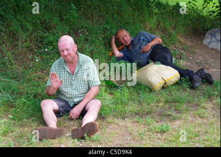 Gli uomini senza riparo Foto Stock