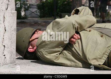 La seconda guerra mondiale la liberazione di Roma ri emanazione parade 4 giugno 1944, Roma, Italia 2011 Foto Stock