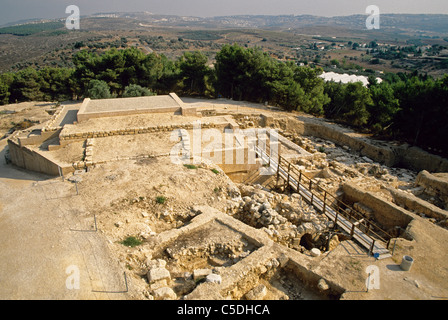 Tel di Meghiddo, sito archeologico della antica città nella valle di Jezreel Foto Stock