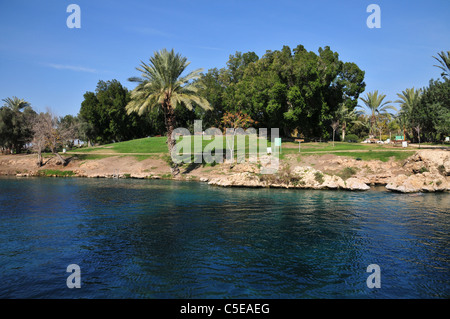 Israele, Beth Shean Valley, Sachne, Gan Hashlosha Parco Nazionale Foto Stock