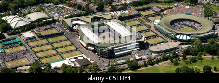 Vista aerea del All England Lawn Tennis Club durante la riproduzione al 2011 Wimbledon Tennis Championships Foto Stock