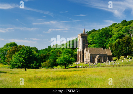 La Chiesa di St Audries, conosciuta anche come St Ethelredes, a West Quantoxhead, ai piedi delle Quantock Hills, Somerset, Inghilterra. Foto Stock