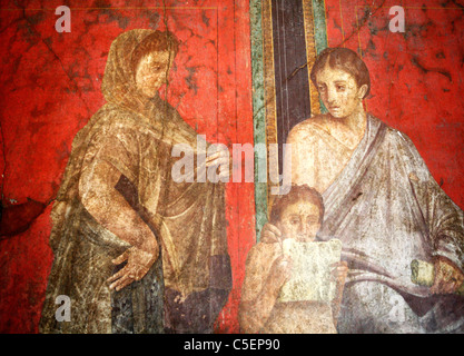 Affresco nella Villa dei Misterii (I secolo D.C.), Pompei, Napoli, campania, Italy Foto Stock