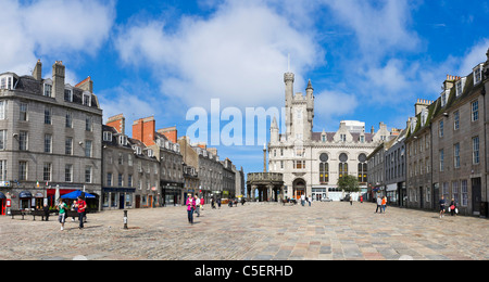 Castlegate nel centro della città, Aberdeen Scotland, Regno Unito Foto Stock