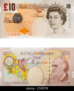 10 dieci Pound sterling nota Foto Stock