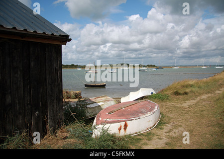 Il vecchio boathouse a Newtown Quay, Newtown IOW REGNO UNITO Foto Stock