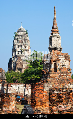 Wat Ratchaburana e Wat Mahathat, Ayuthaya, Thailandia Foto Stock