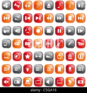 Vettore Collezione di diversi temi musicali icone Foto Stock