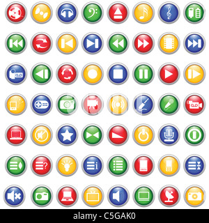 Vettore Collezione di diversi temi musicali icone Foto Stock