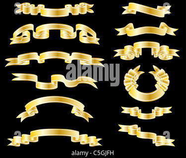 Set di vettore di diversi nastri per uso di design Foto Stock