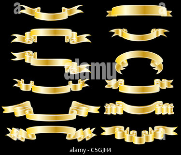 Set di vettore di diversi nastri per uso di design Foto Stock