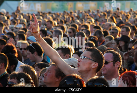 Ventole a un concerto rock. Foto Stock