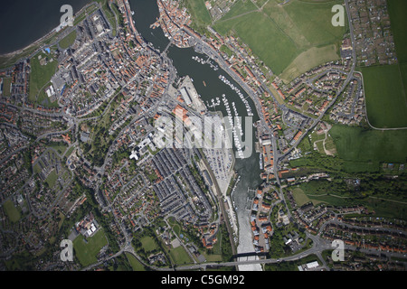 Vista aerea di Whitby,North Yorkshire Foto Stock