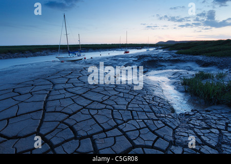 Modelli di fango sul fiume Ax estuario nella salita. Somerset. In Inghilterra. Regno Unito. Foto Stock