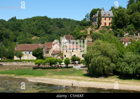 Villaggio di Limeuil sul fiume dordogne périgord Aquitaine Francia Foto Stock