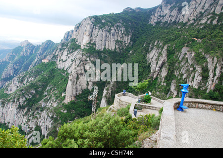 Le formazioni rocciose a Montserrat Catalogna Spagna Europa Foto Stock