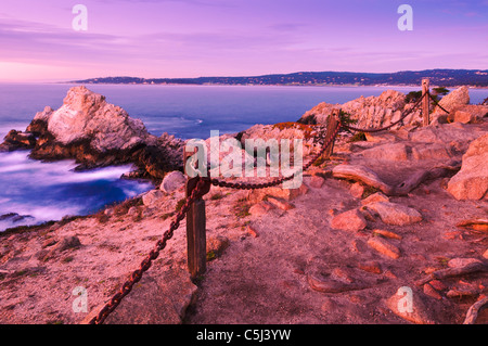 Tramonto a Pinnacle Cove, Point Lobos State Reserve, Carmel California Foto Stock