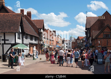 Henley Street a Stratford upon Avon, Warwickshire, Inghilterra. Foto Stock